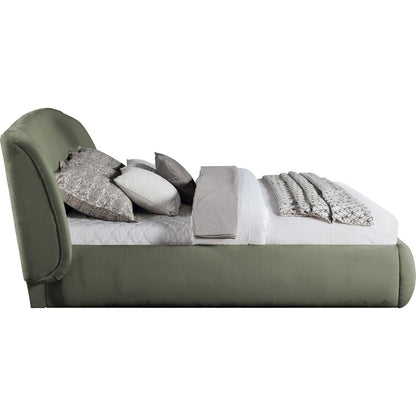 Sandro Green Chenille Fabric Upholstered Queen Bed