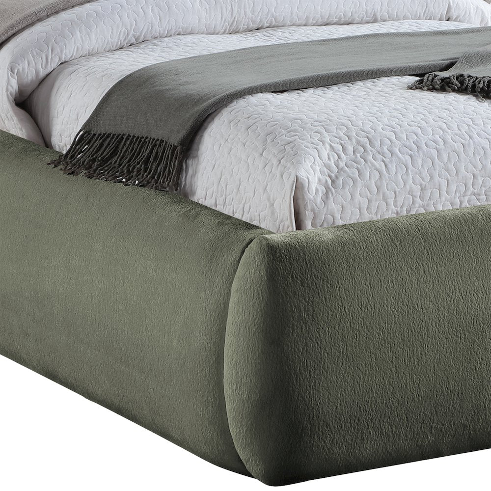 Sandro Green Chenille Fabric Upholstered Queen Bed