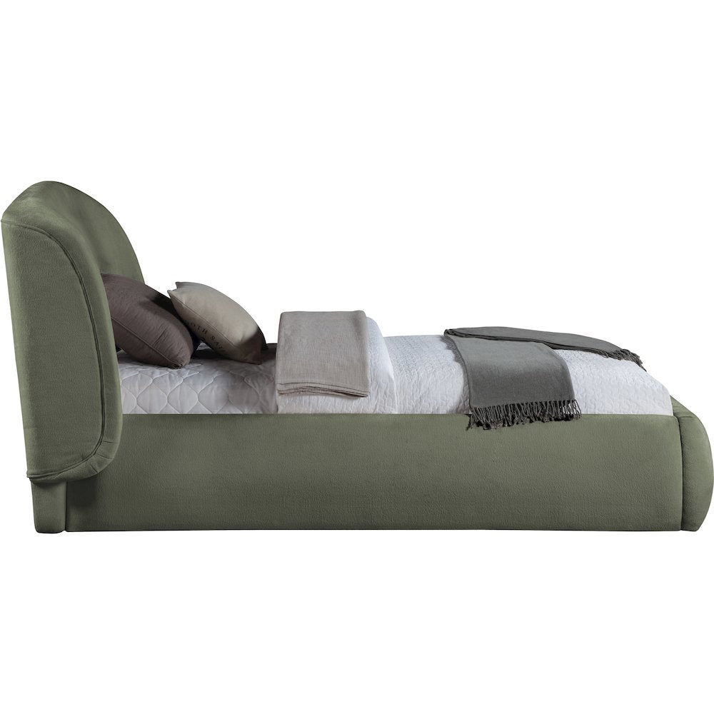 Sandro Green Chenille Fabric Upholstered Twin Bed