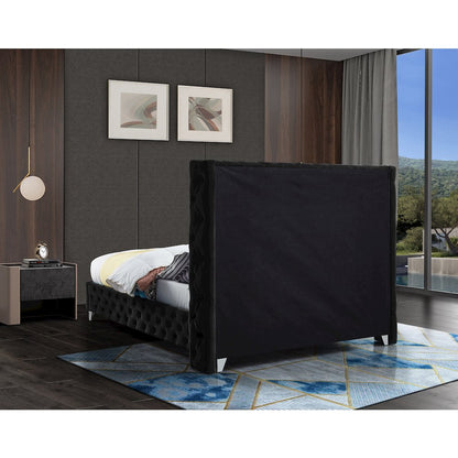 Savan Black Velvet Full Bed