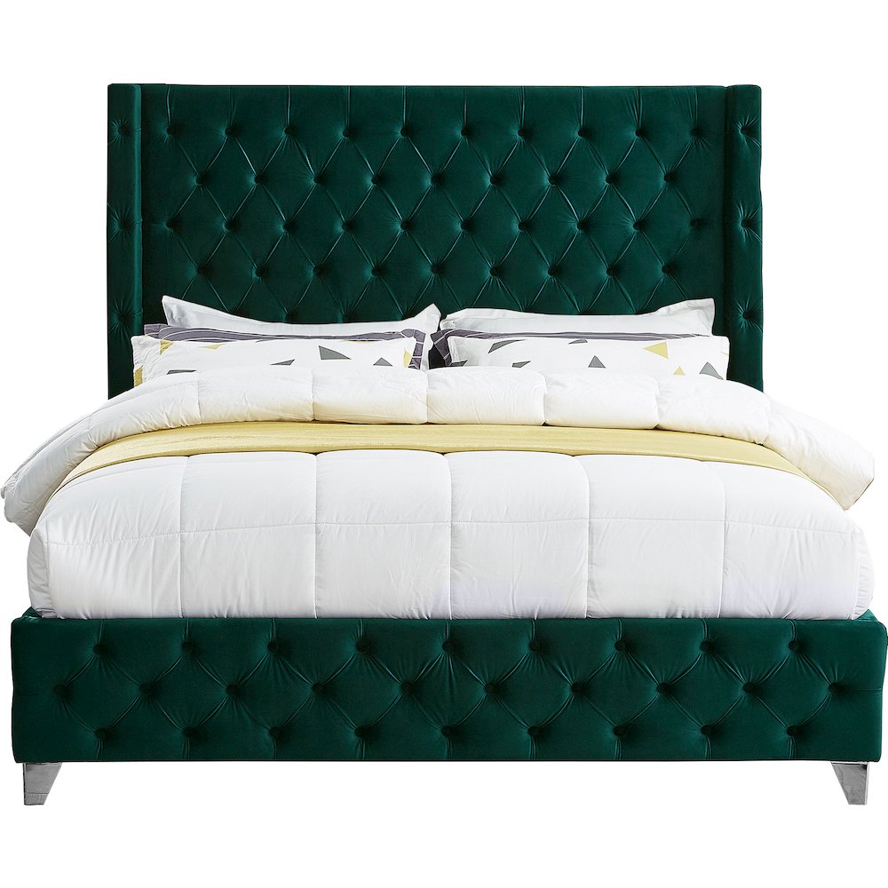 Savan Green Velvet Full Bed