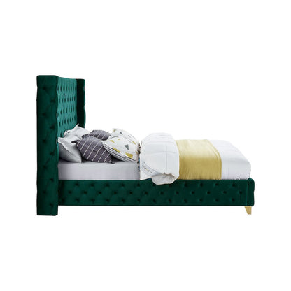 Savan Green Velvet Full Bed