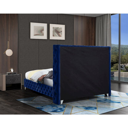 Savan Navy Velvet King Bed