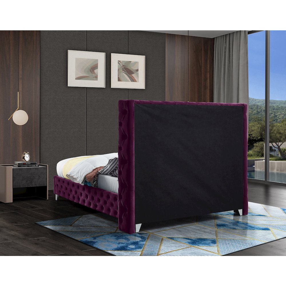Savan Purple Velvet Full Bed