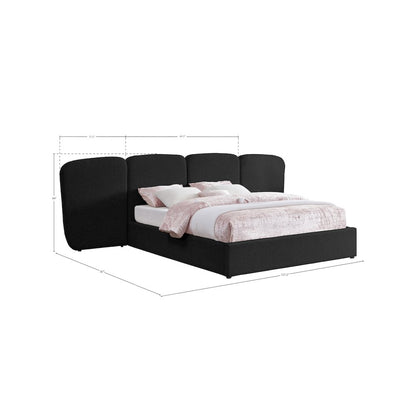 Shiloh Black Boucle Fabric Queen Bed