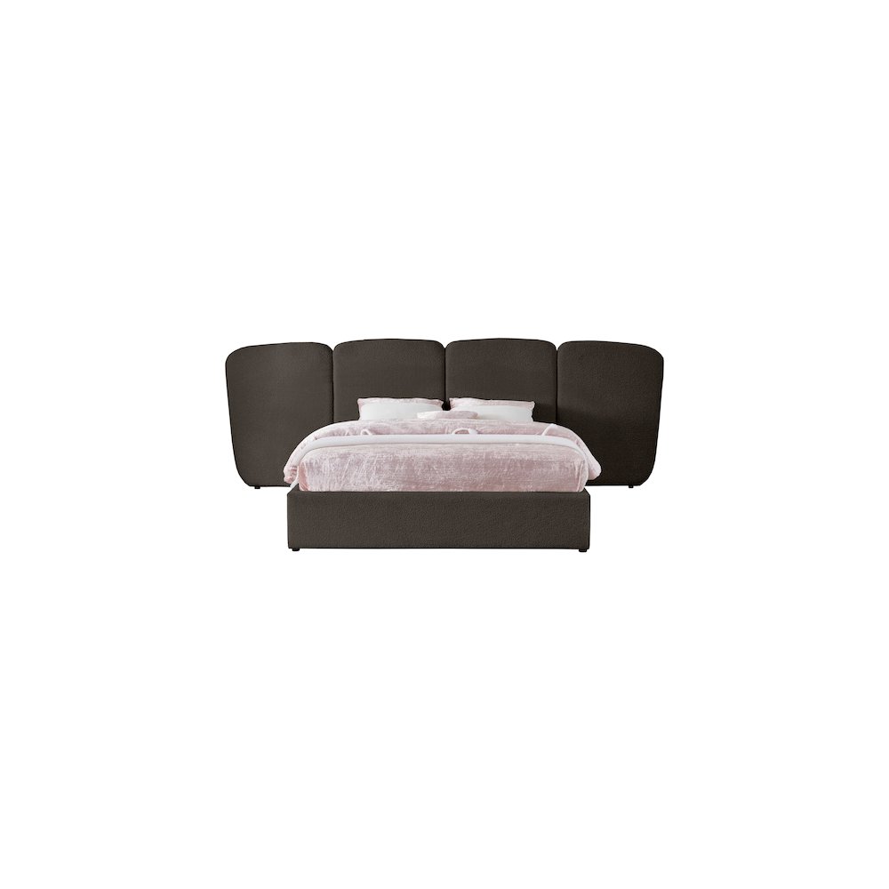 Shiloh Brown Boucle Fabric Queen Bed