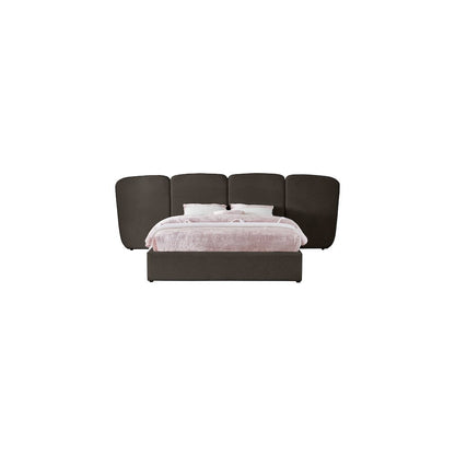 Shiloh Brown Boucle Fabric Queen Bed