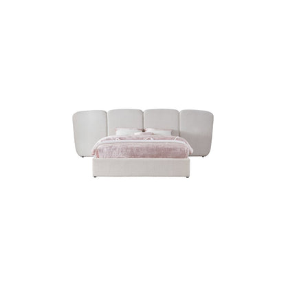 Shiloh Cream Boucle Fabric King Bed