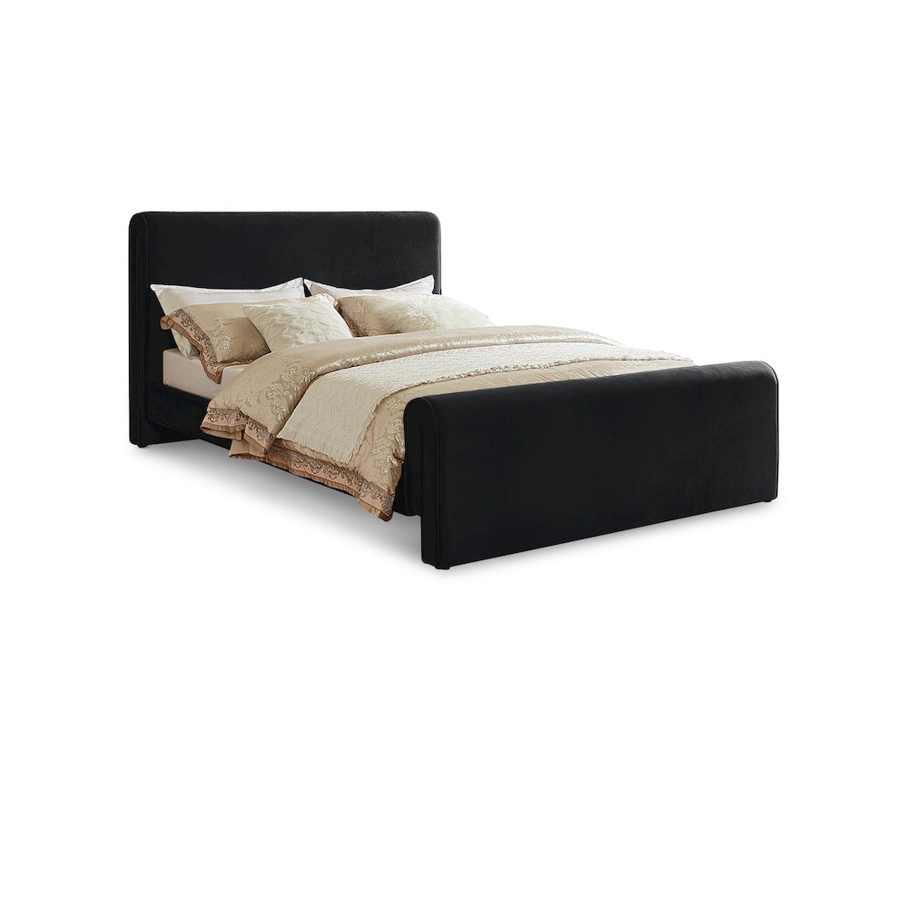 Sloan Black Velvet Full Bed
