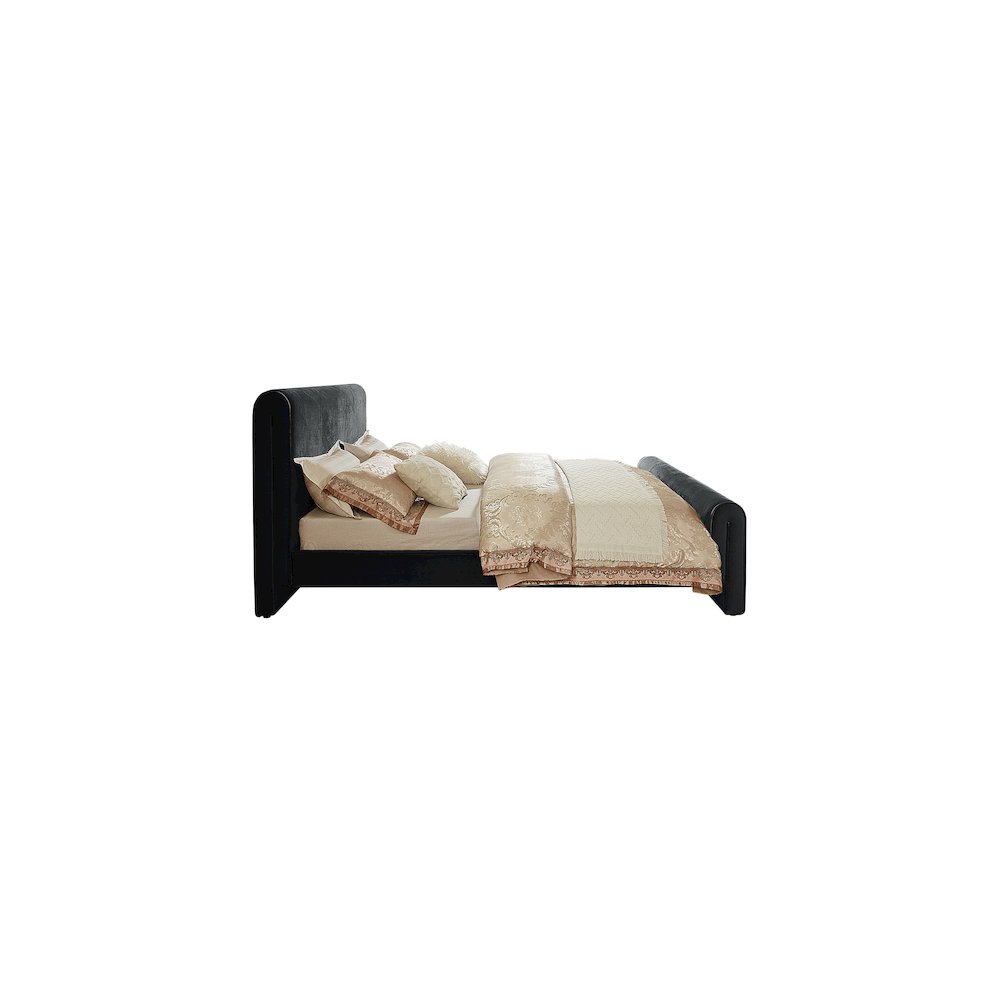 Sloan Black Velvet Full Bed