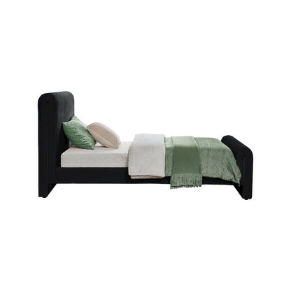 Sloan Black Velvet Twin Bed