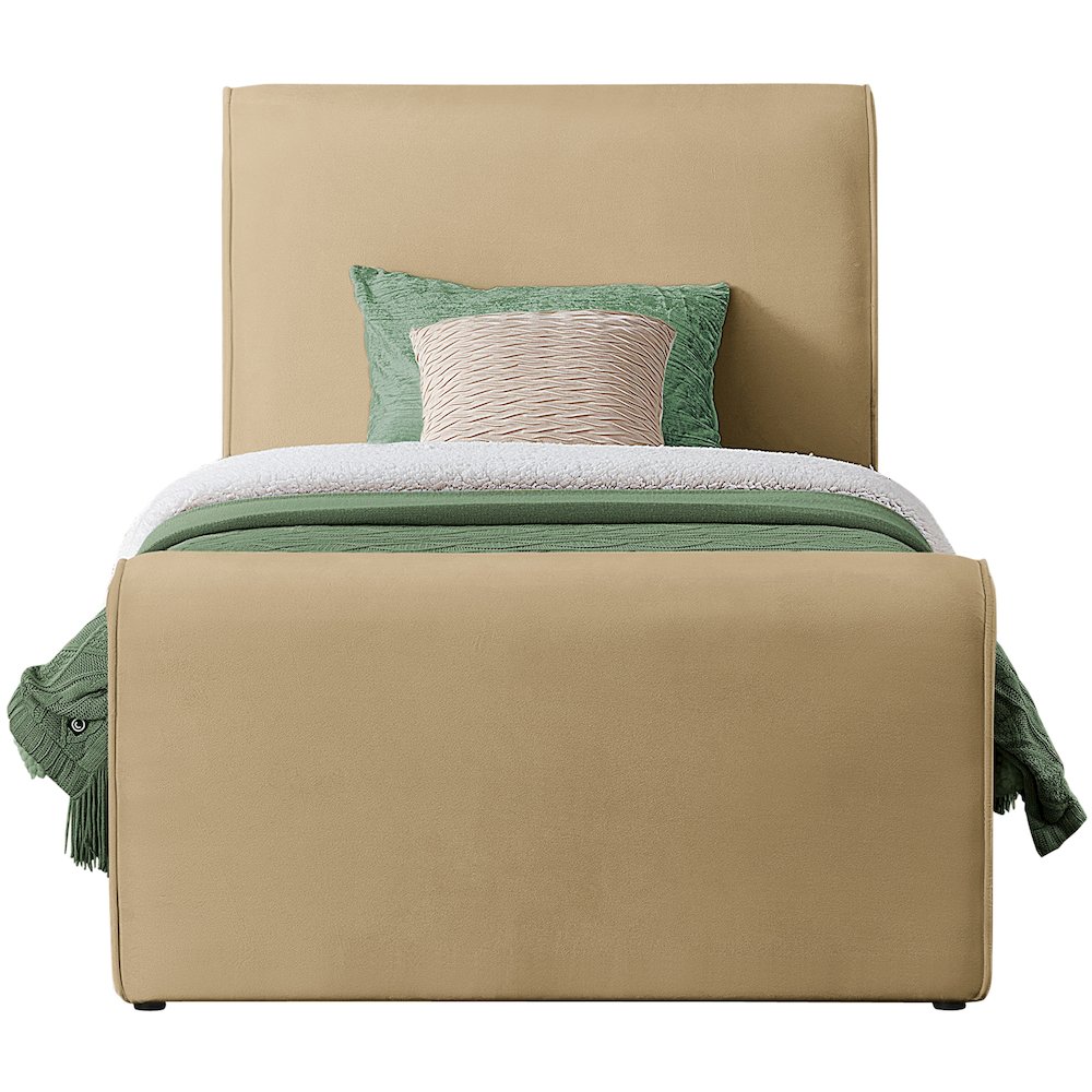 Sloan Camel Velvet Twin Bed