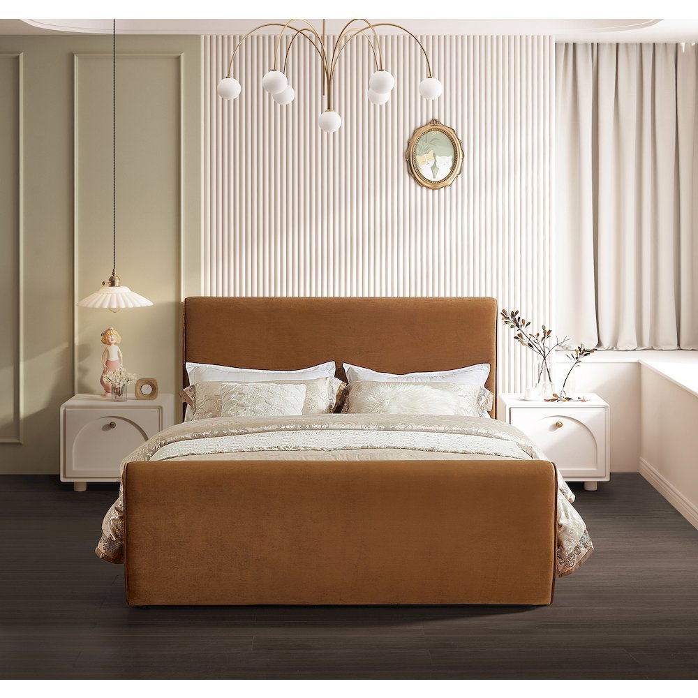 Sloan Saddle Velvet Full Bed