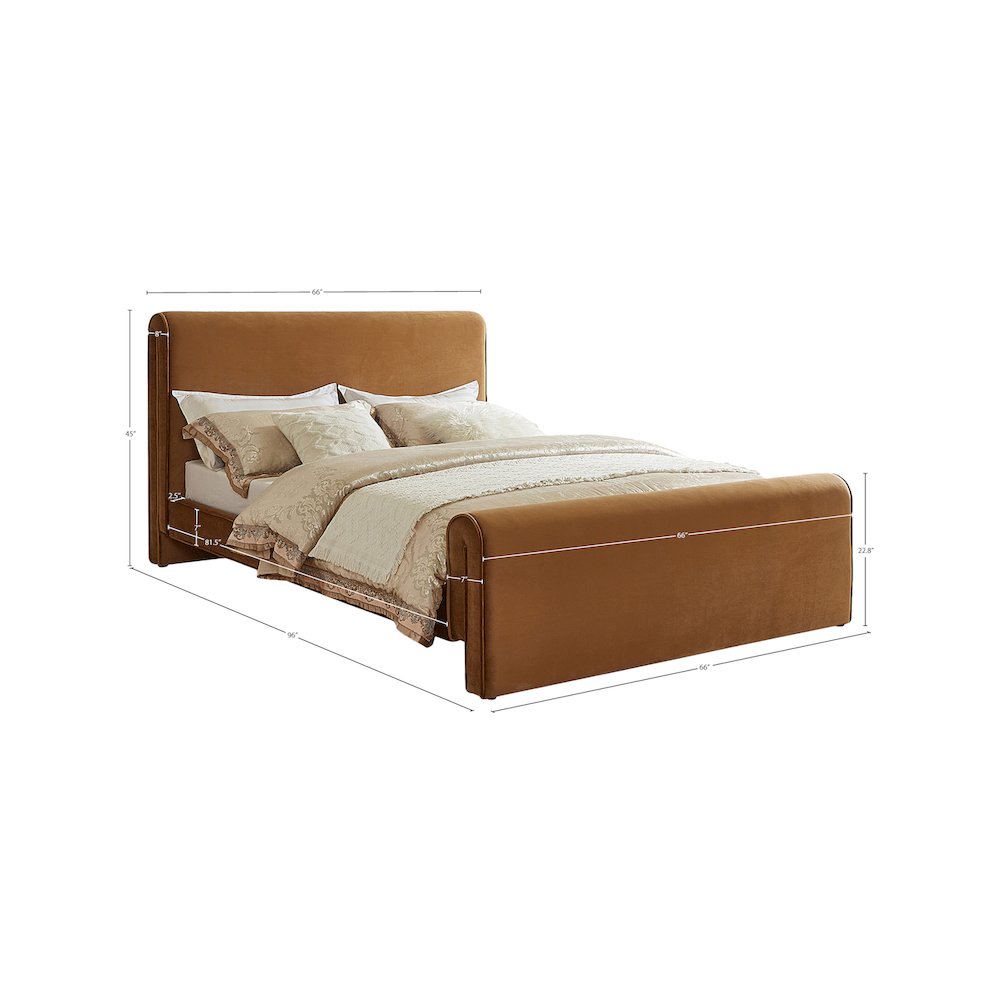 Sloan Saddle Velvet Queen Bed