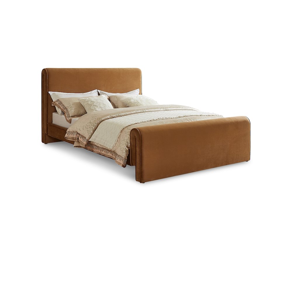 Sloan Saddle Velvet Queen Bed
