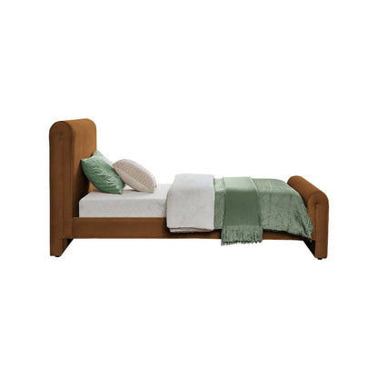 Sloan Saddle Velvet Twin Bed