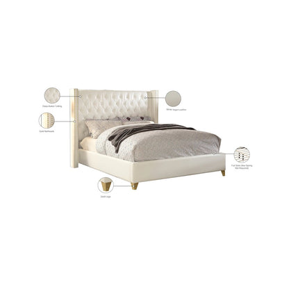 Soho White Vegan Leather Full Bed
