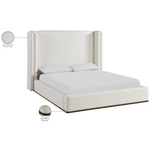 Solange Cream Linen Textured Fabric Upholstered Full Bed