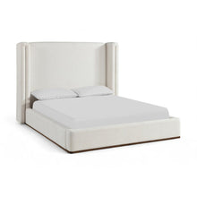 Solange Cream Linen Textured Fabric Upholstered King Bed