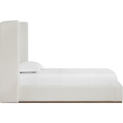 Solange Cream Linen Textured Fabric Upholstered Twin Bed