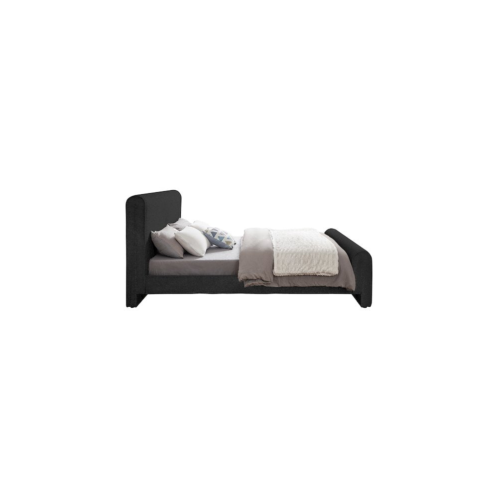 Stylus Black Boucle Fabric Full Bed