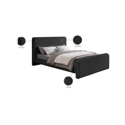 Stylus Black Boucle Fabric King Bed