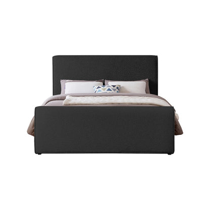 Stylus Black Boucle Fabric King Bed