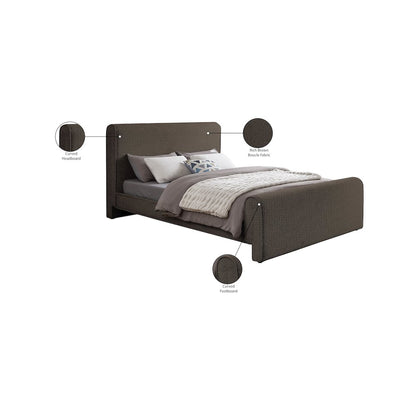 Stylus Brown Boucle Fabric Full Bed