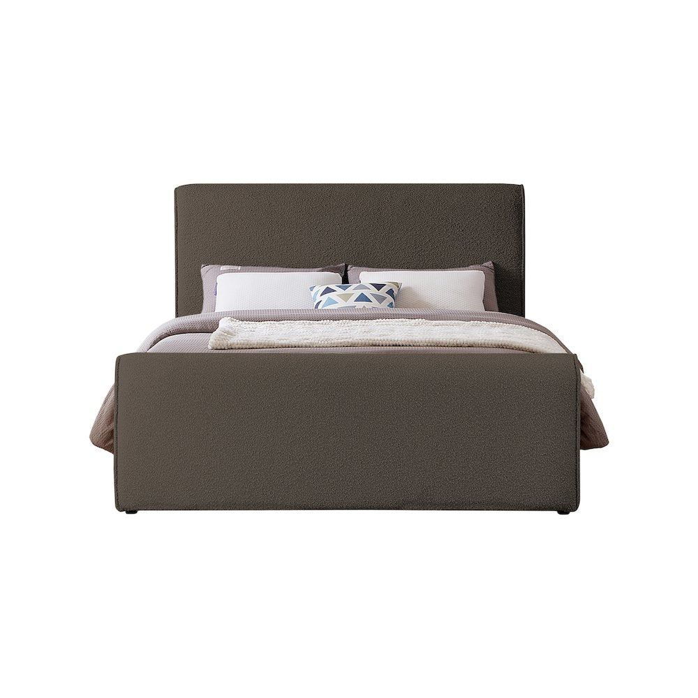 Stylus Brown Boucle Fabric King Bed