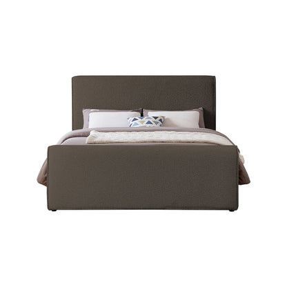 Stylus Brown Boucle Fabric King Bed