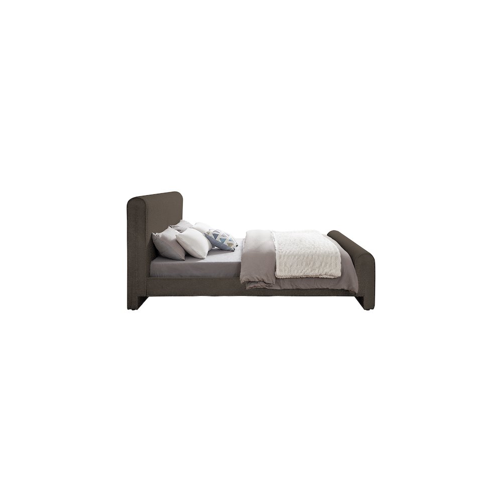 Stylus Brown Boucle Fabric King Bed