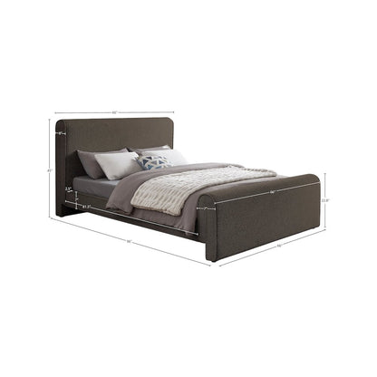 Stylus Brown Boucle Fabric Queen Bed