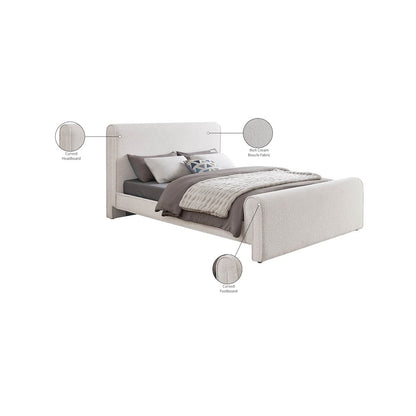 Stylus Cream Boucle Fabric King Bed