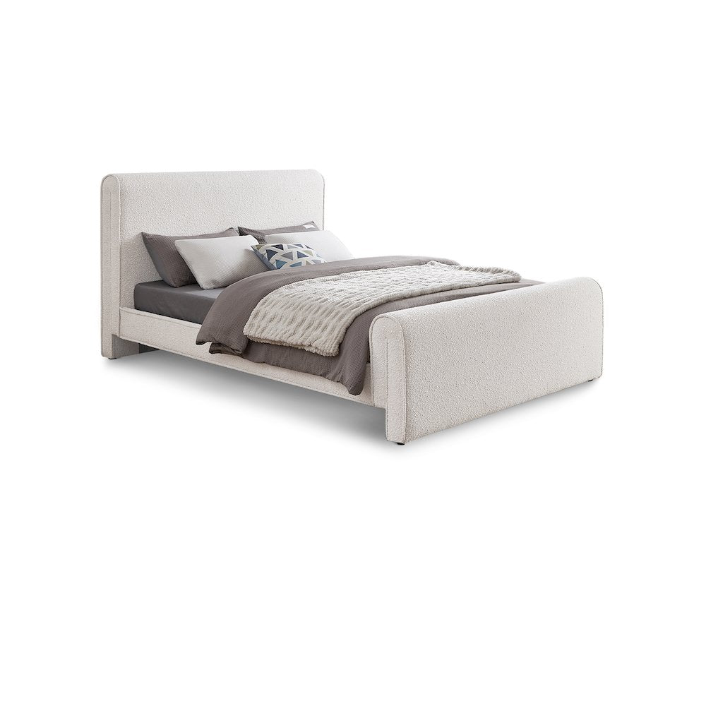 Stylus Cream Boucle Fabric King Bed