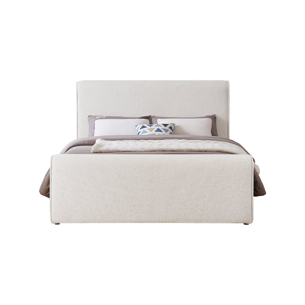 Stylus Cream Boucle Fabric King Bed