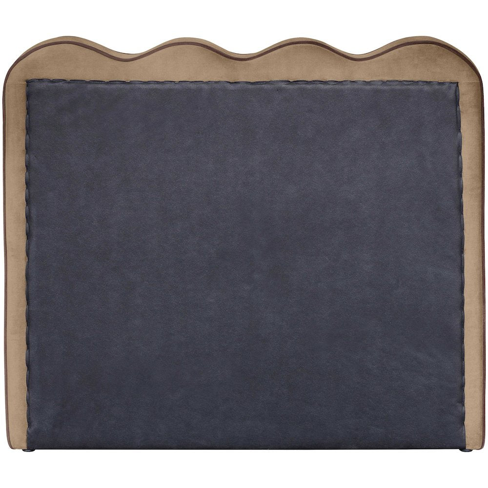 Tempo Beige Velvet Upholstered Twin Bed