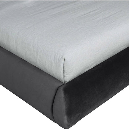 Tempo Black Velvet Upholstered King Bed