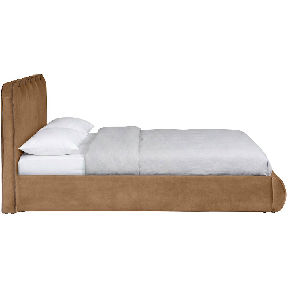 Tempo Saddle Velvet Upholstered Full Bed