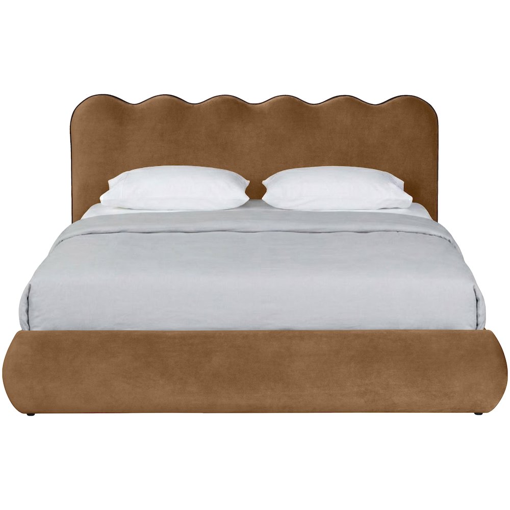 Tempo Saddle Velvet Upholstered King Bed