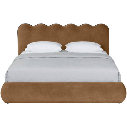 Tempo Saddle Velvet Upholstered Queen Bed