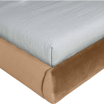 Tempo Saddle Velvet Upholstered Queen Bed