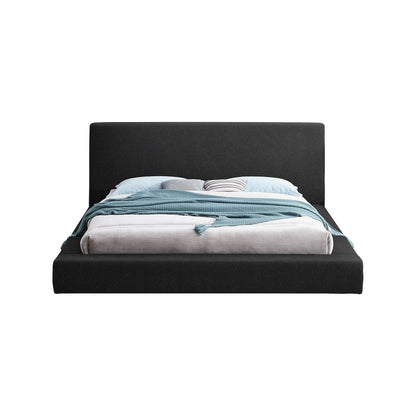 Terra Black Boucle Fabric Full Bed