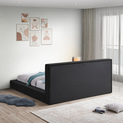 Terra Black Boucle Fabric Full Bed