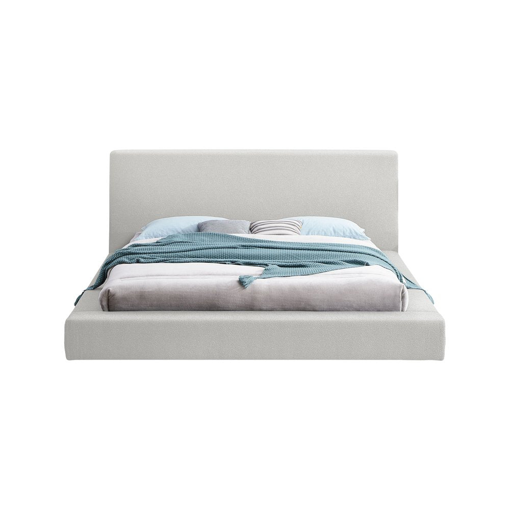 Terra Cream Boucle Fabric King Bed