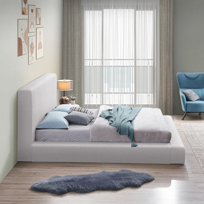 Terra Cream Boucle Fabric King Bed