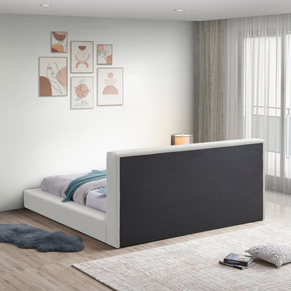 Terra Cream Boucle Fabric King Bed