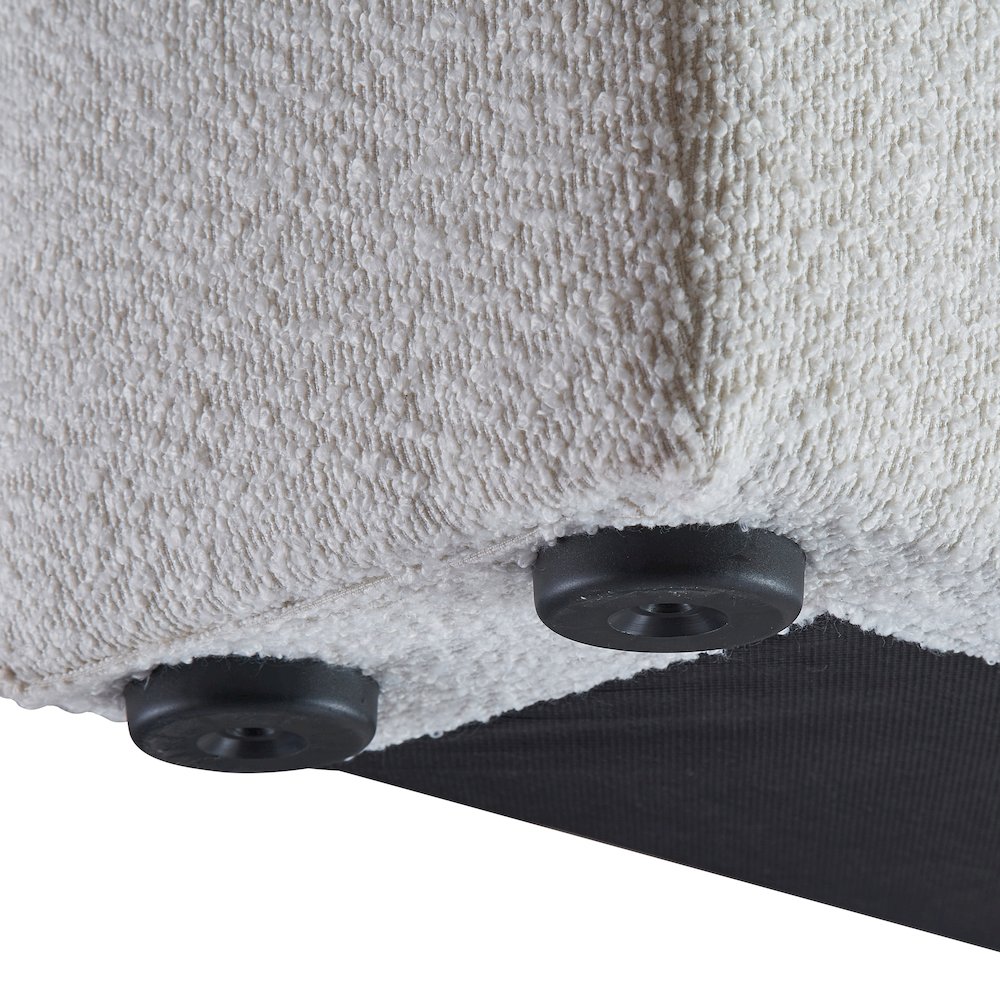 Terra Cream Boucle Fabric Twin Bed