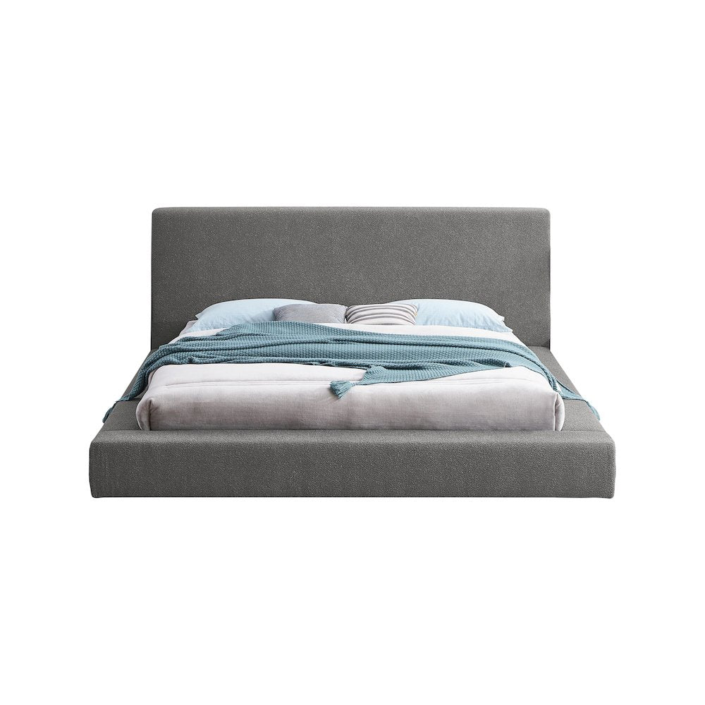 Terra Grey Boucle Fabric Full Bed
