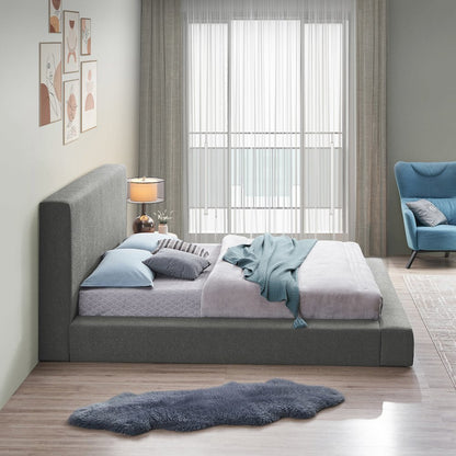 Terra Grey Boucle Fabric Full Bed