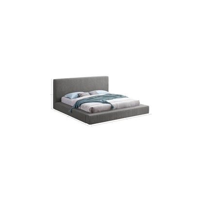 Terra Grey Boucle Fabric Queen Bed